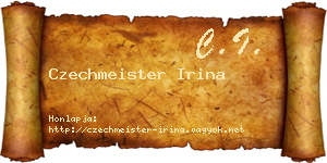 Czechmeister Irina névjegykártya